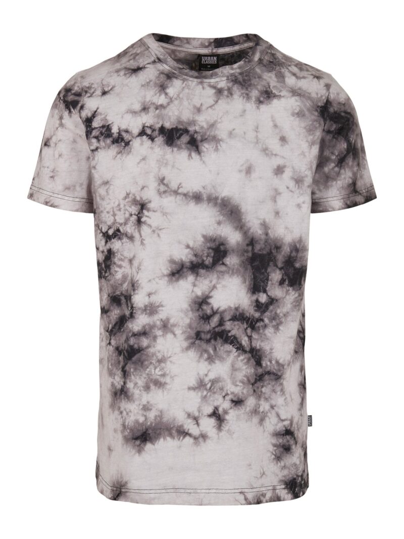 Urban Classics Tricou 'Black Tie Dye Tee'  negru / alb