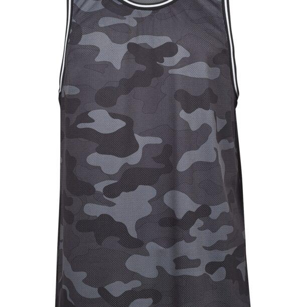 Urban Classics Tricou 'Camo Mesh'  gri / gri închis / negru