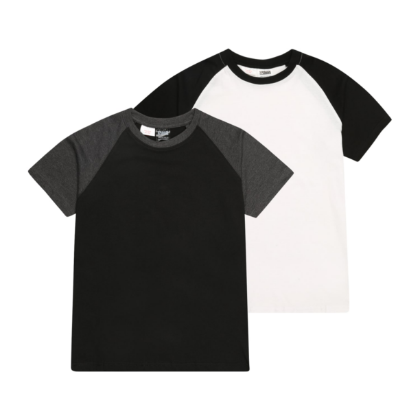 Urban Classics Tricou  gri închis / negru / alb