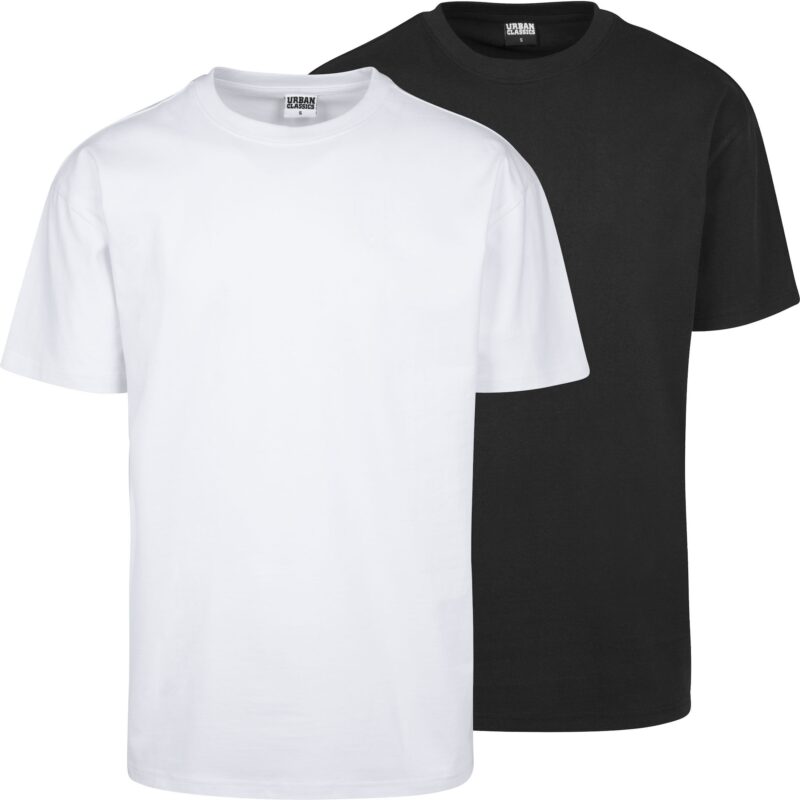 Urban Classics Tricou  negru / alb