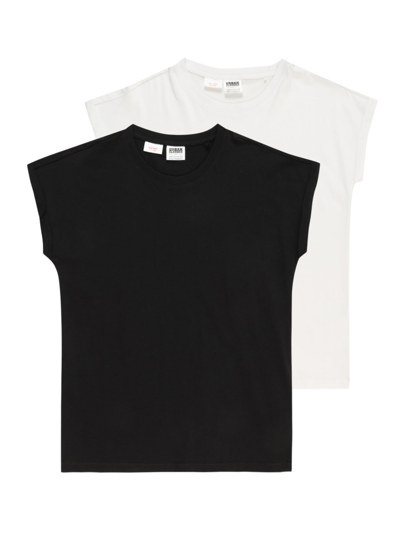 Urban Classics Tricou  negru / alb