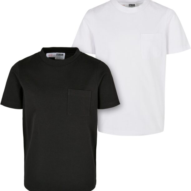 Urban Classics Tricou  negru / alb lână