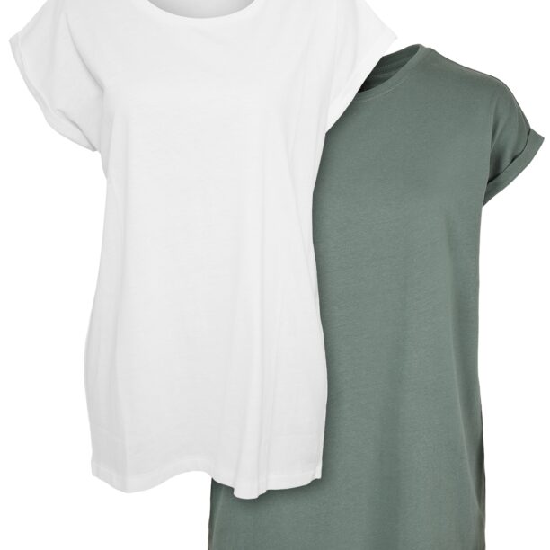 Urban Classics Tricou  verde pastel / alb