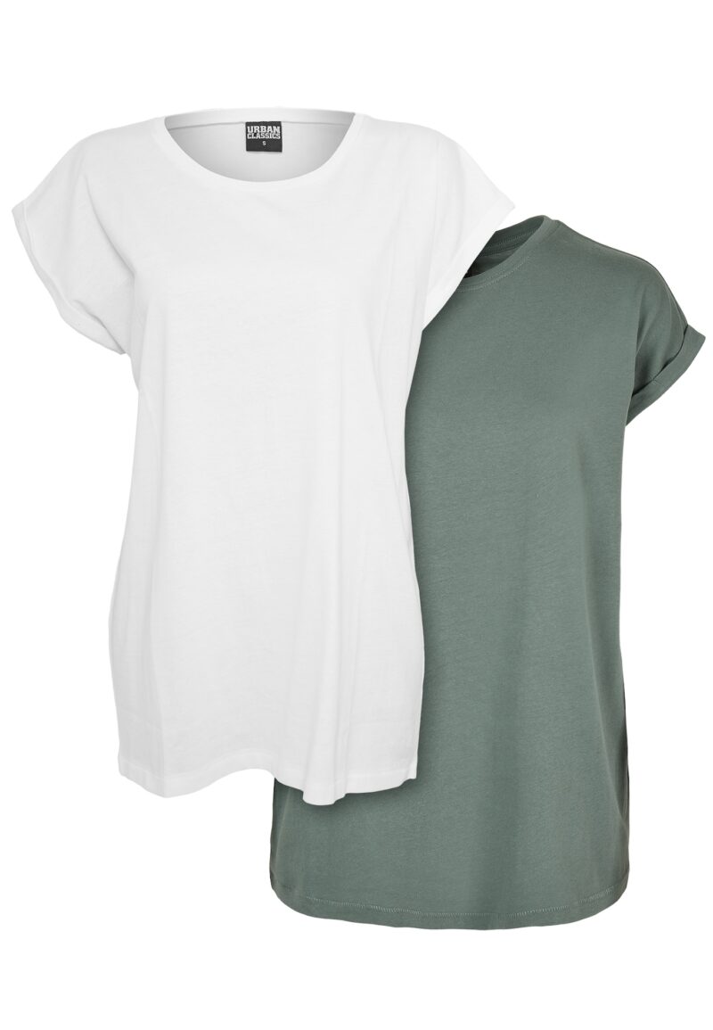 Urban Classics Tricou  verde pastel / alb