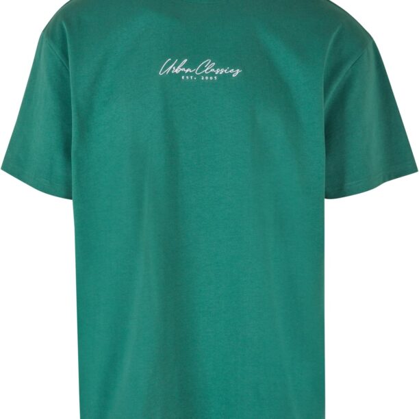 Urban Classics Tricou  verde smarald / alb