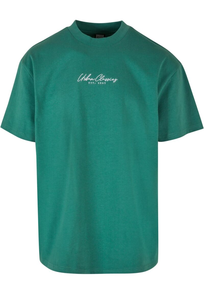 Urban Classics Tricou  verde smarald / alb