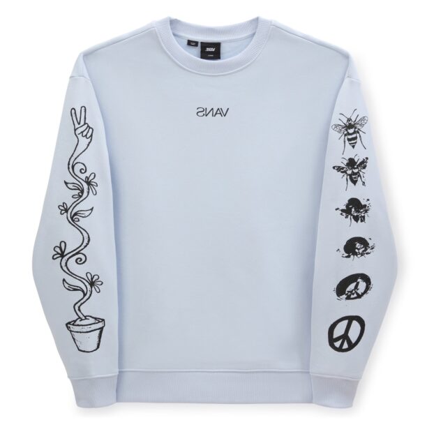 VANS Bluză de molton 'PEACE OS CREW'  albastru / negru