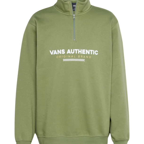 VANS Bluză de molton  bej / verde închis / alb