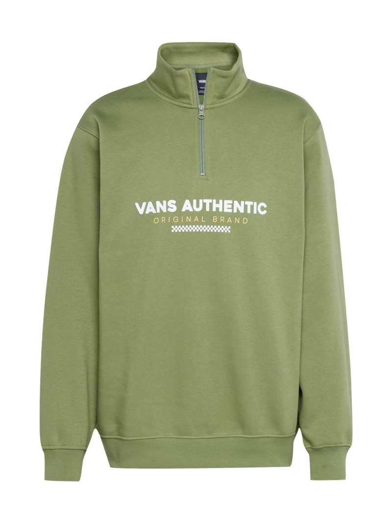 VANS Bluză de molton  bej / verde închis / alb