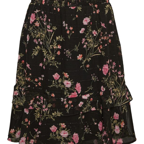 VERO MODA Fustă 'ROSA'  verde / roz / negru / alb