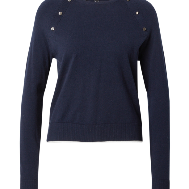 VERO MODA Pulover 'ALMA'  bleumarin / gri metalic / alb