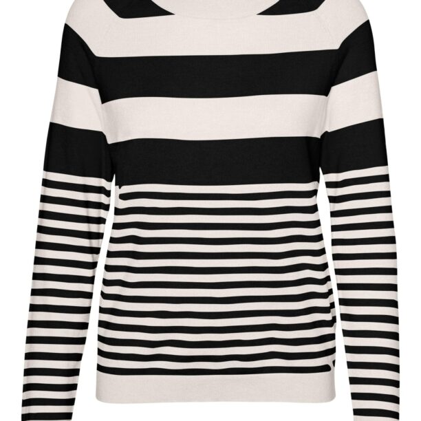 VERO MODA Pulover 'HAPPINESS'  crem / negru