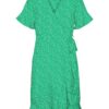 VERO MODA Rochie 'Henna'  verde iarbă / alb