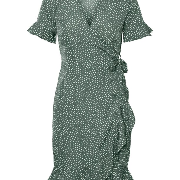 VERO MODA Rochie 'Henna'  verde închis / alb