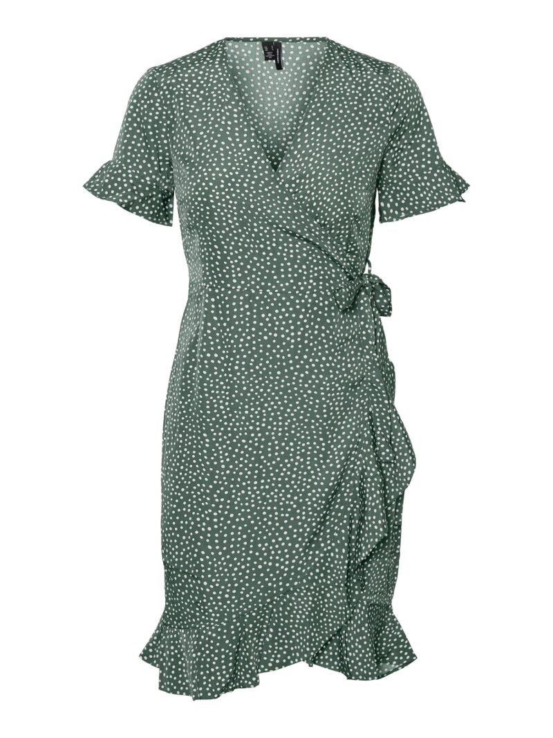 VERO MODA Rochie 'Henna'  verde închis / alb