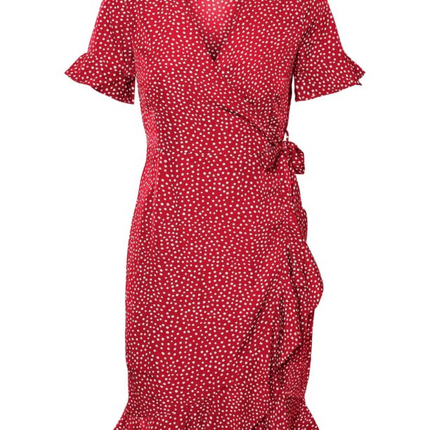 VERO MODA Rochie 'VMHenna'  roșu cranberry / alb