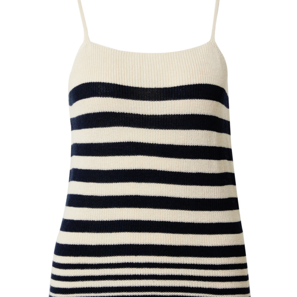 VERO MODA Top brodat 'NEWLEXSUN'  bej / bleumarin