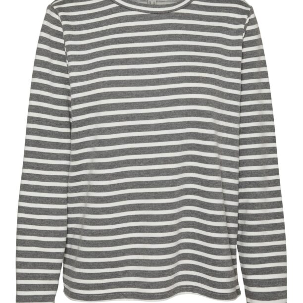 VERO MODA Tricou 'MATHILDE'  gri metalic / alb