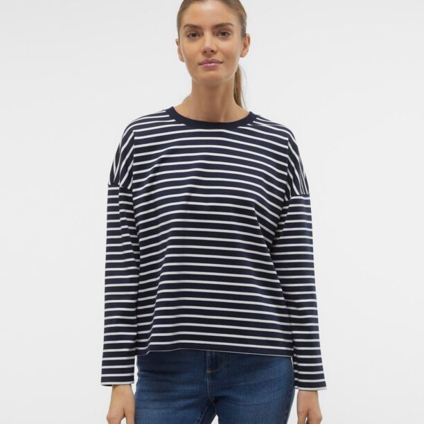 VERO MODA Tricou 'VMAbby'  bleumarin / alb