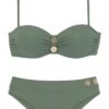 VIVANCE Costum de baie două piese  oliv / roz pastel