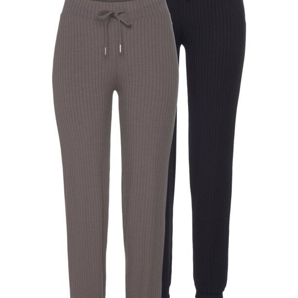 VIVANCE Pantaloni de pijama  gri taupe / negru