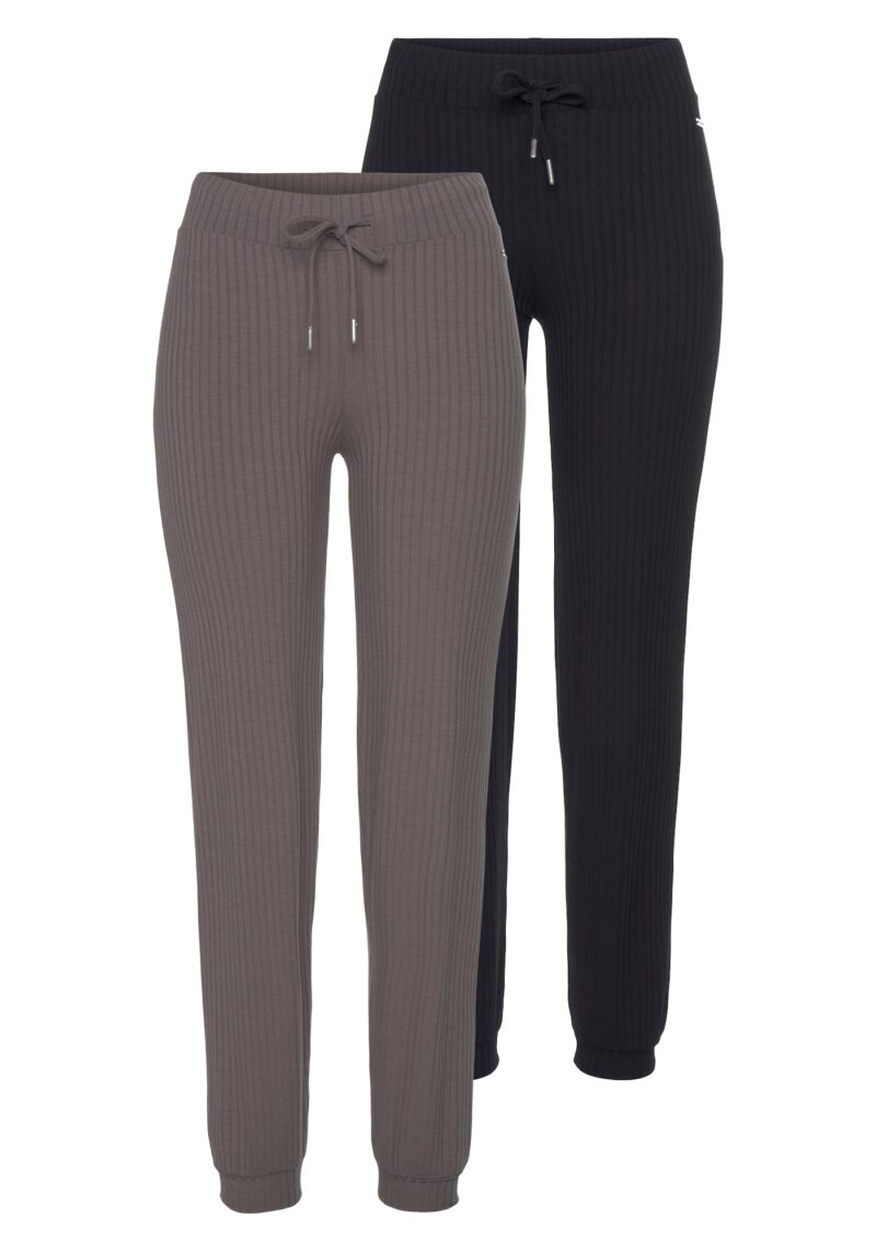 VIVANCE Pantaloni de pijama  gri taupe / negru