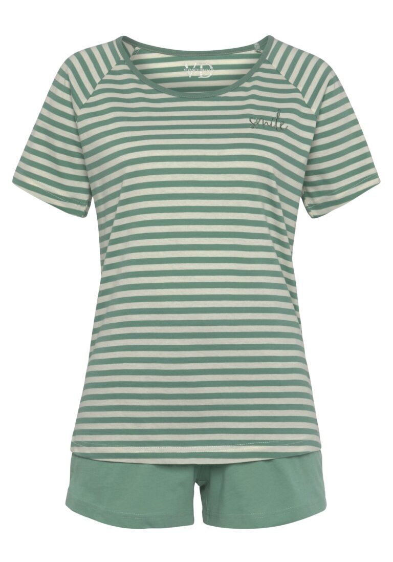 VIVANCE Pijama 'Dreams'  verde smarald / verde pastel