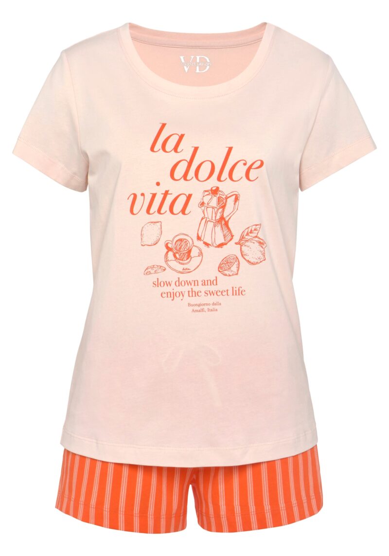 VIVANCE Pijama  portocaliu / roz deschis