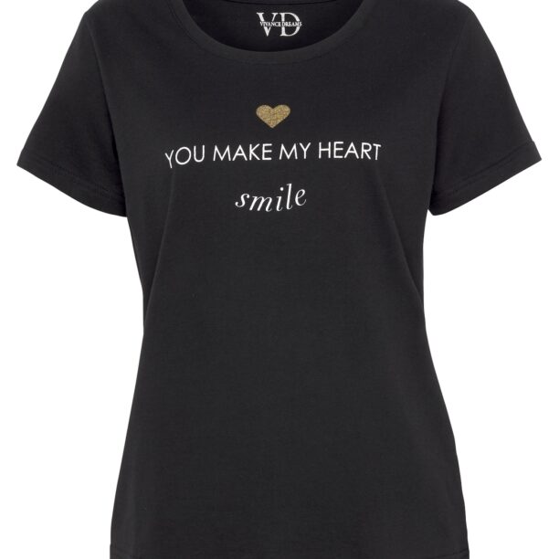 VIVANCE Tricou  auriu / negru / alb