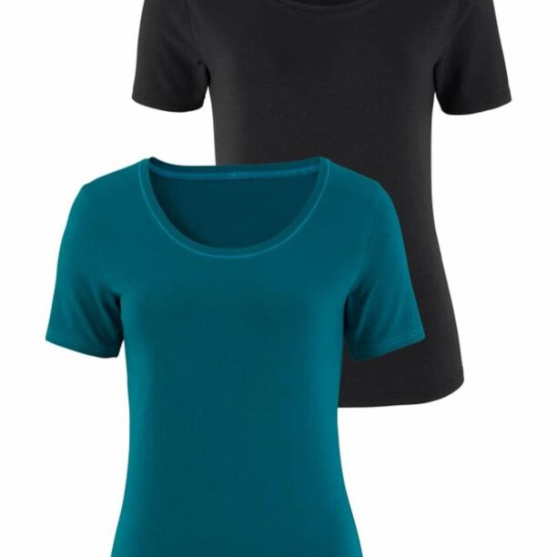 VIVANCE Tricou  verde petrol / negru