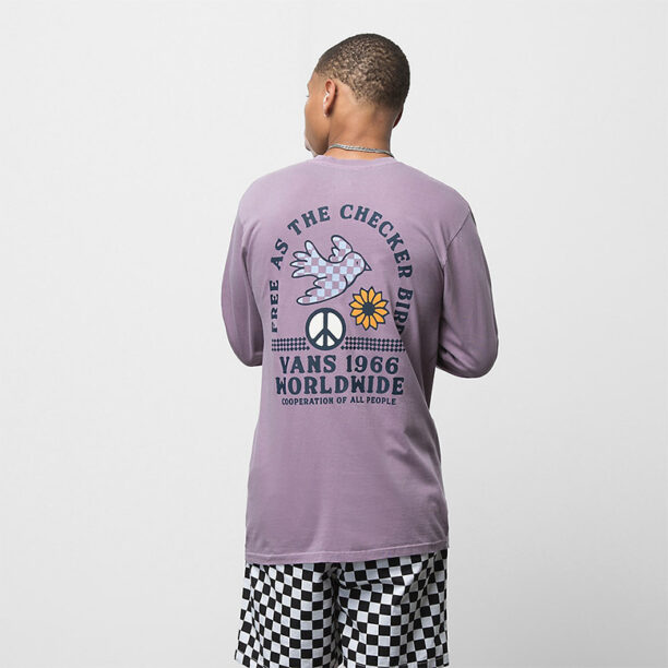 Vans Checker Bird Long Sleeve T-shirt preţ