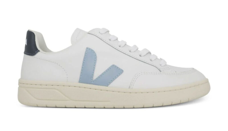 Veja V-12 Leather White Steel Nautico