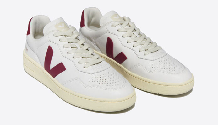 Veja V-90 Leather Ext White Marsala preţ