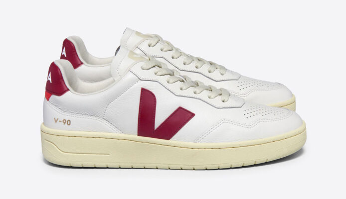 Veja V-90 Leather Ext White Marsala