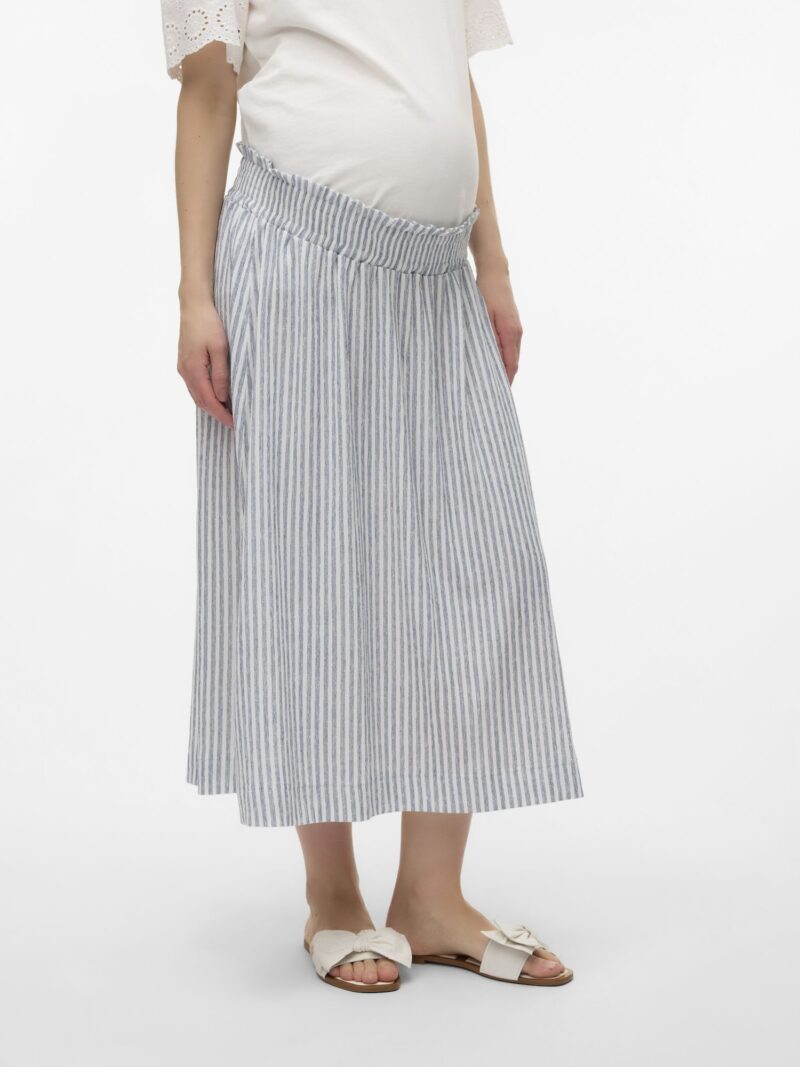 Original Vero Moda Maternity Fustă 'BERTA'  albastru marin / alb