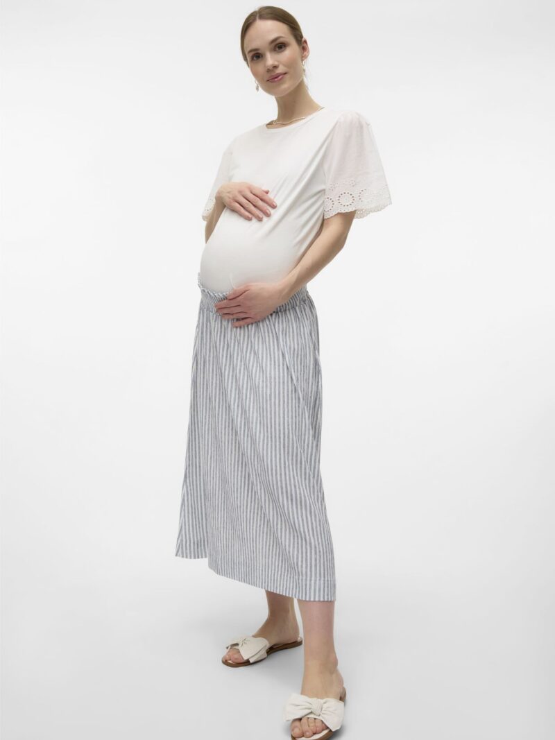 Vero Moda Maternity Fustă 'BERTA'  albastru marin / alb