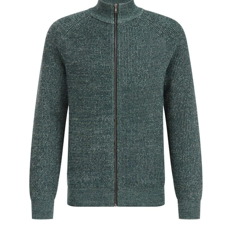 WE Fashion Geacă tricotată  verde / alb