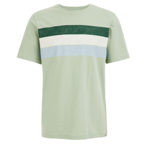 WE Fashion Tricou  ecru / verde pastel / verde închis