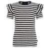 WE Fashion Tricou  negru / alb