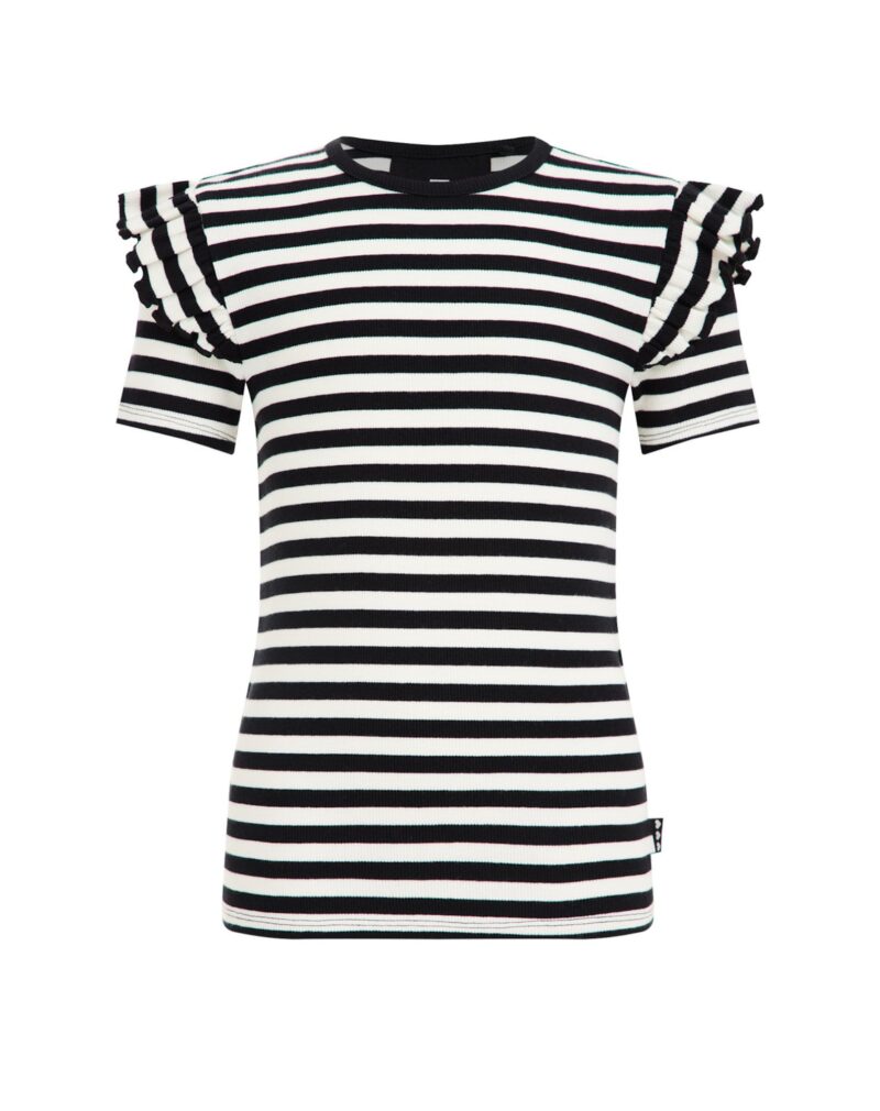 WE Fashion Tricou  negru / alb