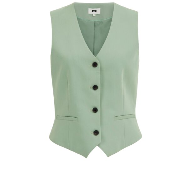 WE Fashion Vestă  verde pastel / negru