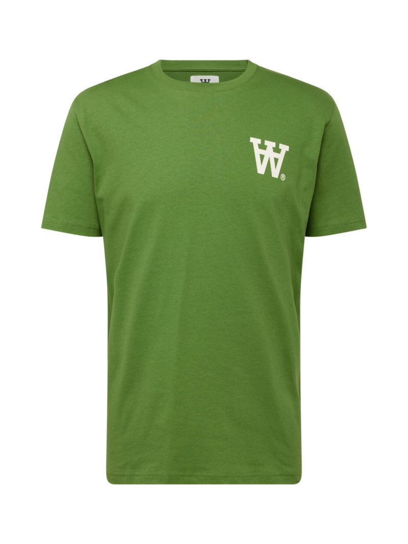 WOOD WOOD Tricou 'Ace AA'  verde iarbă / alb