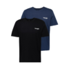 WRANGLER Tricou 'SIGN OFF TEE'  albastru porumbel / negru / alb