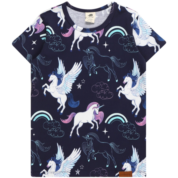 Walkiddy Tricou 'Unicorns & Pegasuses'  bleumarin / albastru închis / roz deschis / alb