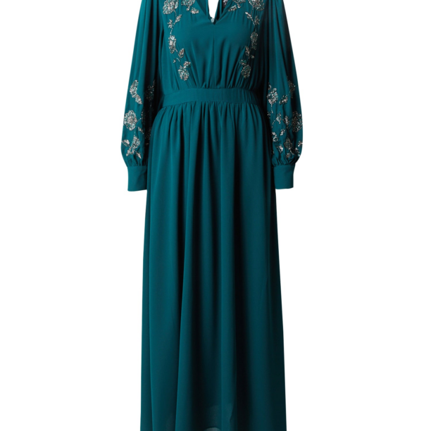 Wallis Rochie de seară  verde smarald / argintiu