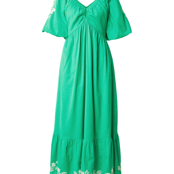 Warehouse Rochie  verde jad / alb