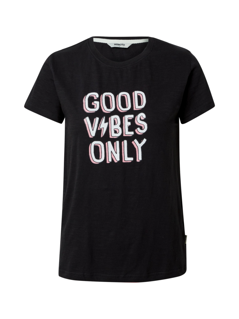 Wemoto Tricou 'VIBES'  roz / negru / alb