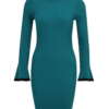 Y.A.S Petite Rochie tricotat 'TRISTA'  verde smarald / negru