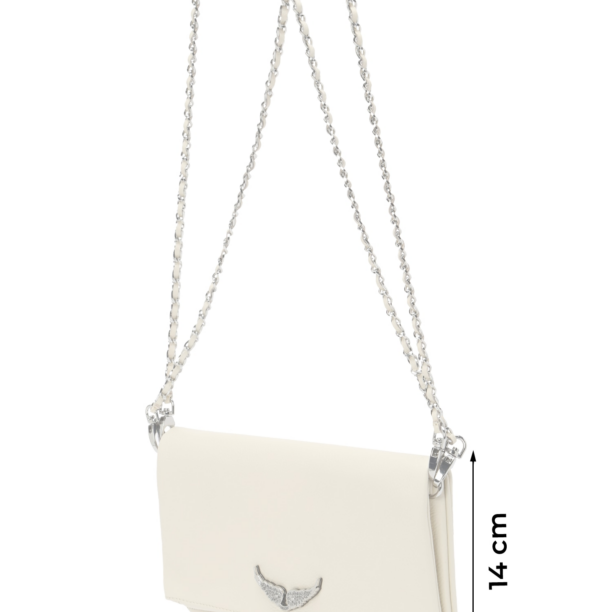 Zadig & Voltaire Clutch 'ROCK SWING YOUR WINGS'  crem / argintiu