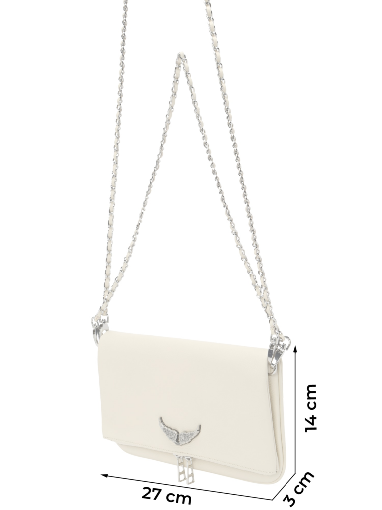 Zadig & Voltaire Clutch 'ROCK SWING YOUR WINGS'  crem / argintiu